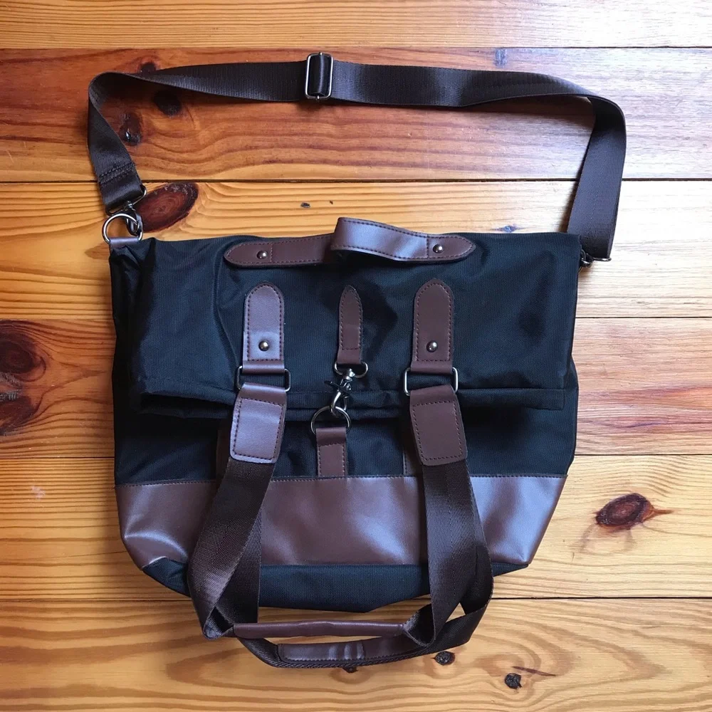Adrienne Vittadini Black Brown Travel Carry On Bag, NWT, 15” x 18”